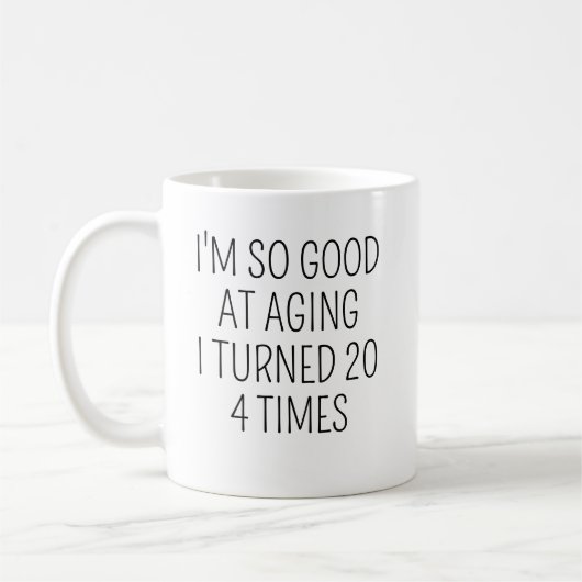 Mug 80e anniversaire, Cadeau 80e anniversaire, 80 (Gauche)