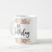 Mug 80e anniversaire Cadeaux pour femmes (Devant gauche)