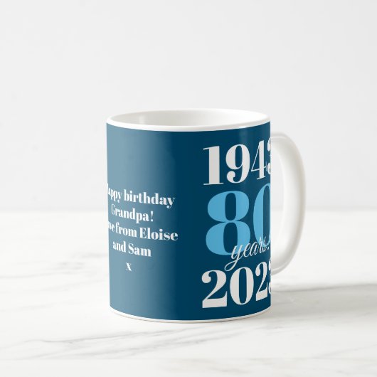 Mug 80e anniversaire Date spéciale (Devant droit)