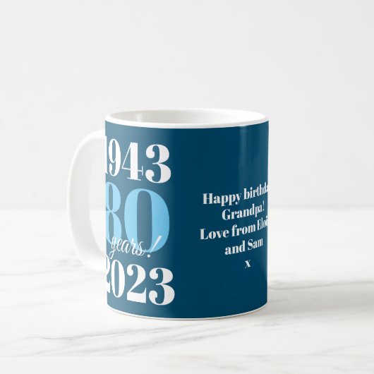 Mug 80e anniversaire Date spéciale (Devant gauche)