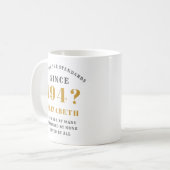 Mug 80e anniversaire Né 1940's Chic Modèle Nom Année (Devant gauche)