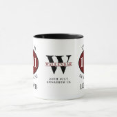 Mug 80e anniversaire Né 1941 Monogramme Black Red Lege (Centre)