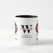 Mug 80e anniversaire Né 1942 Monogramme Black Red Lege (Centre)