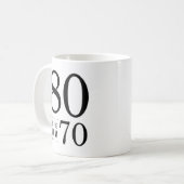 Mug 80e Anniversaire Noir 80 est le nouveau 70 (Devant gauche)