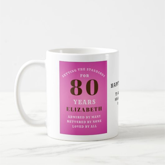 Mug 80e anniversaire Normes d'établissement Ajouter vo (Gauche)