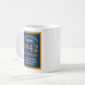 Mug 80e anniversaire personnalisé 1942 Elégant Blue Go (Devant gauche)