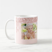 Mug 80e anniversaire photo rose or parties scintillant (Gauche)