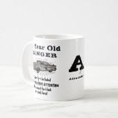 Mug 80e anniversaire Rétro drôle Monogramme de voiture (Devant gauche)