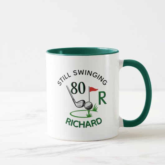 Mug 80e (tous âges) Anniversaire Nom Monogramme Hommes (Droite)