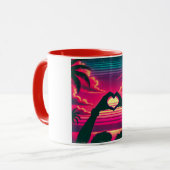 Mug 80s coucher de soleil amour romantique (Devant gauche)