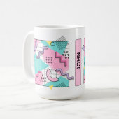 Mug 80's Memphis Active Pink Light Turquoise (Devant gauche)