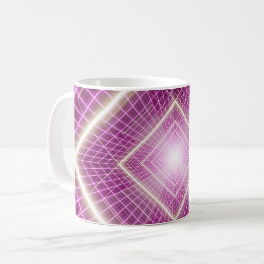 Mug 80s Rétro : Arrière - plan 3D Sci-Fi. (Devant gauche)