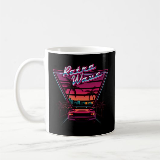 Mug 80S Rétrowave Synthwave Love Wave Miami Beach (Gauche)