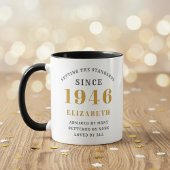 Mug 80th Birthday 1946 Add Name Elegant