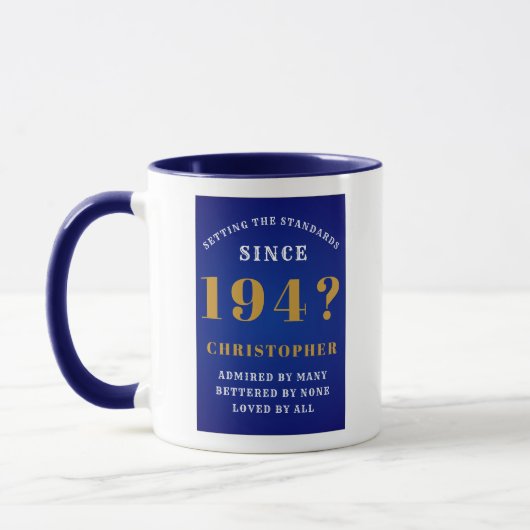 Mug 80th Birthday Standards Born 1940s Ajouter Nom Ble (Gauche)