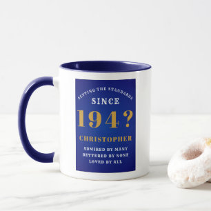 Mug 80th Birthday Standards Born 1940s Ajouter Nom Ble