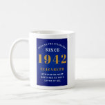 Mug 80th Birthday Standards Born 1942 Ajouter Votre No<br><div class="desc">80ème anniversaire cadeau pour ceux nés en 1942. Customisez facilement le texte à l'avant et à l'arrière de cette tasse de café d'anniversaire en utilisant le modèle fourni. Une partie de la gamme de normes d'établissement des dessins et modèles.</div>