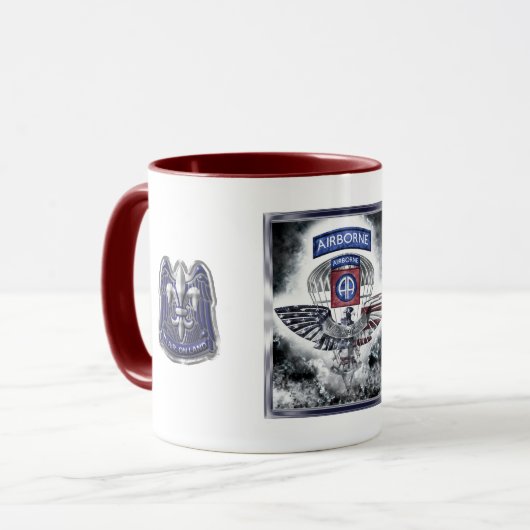 Mug 82e division aéroportée Conception à cadre explosi (Devant gauche)