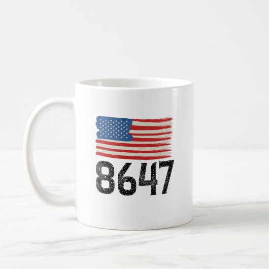 Mug 8647 Déclaration politique du drapeau américain an (Gauche)