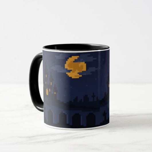 Mug 8-bit Retro Haunted Castle (Devant gauche)