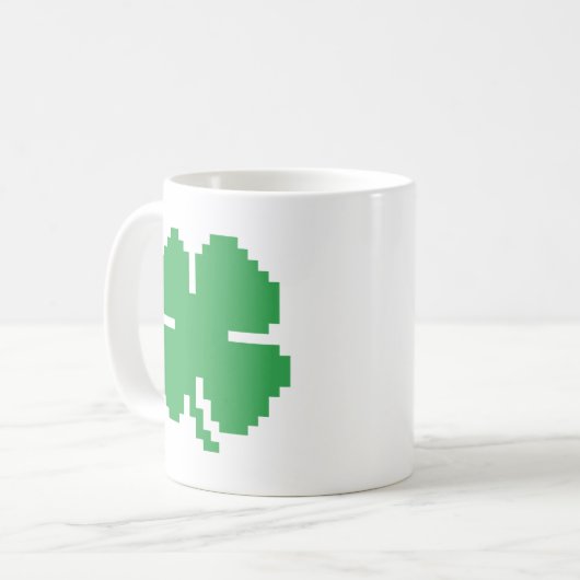 Mug 8 bits Pixel Lucky Four Leaf Clocher (Devant gauche)