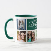 Mug 8 Collage photo Joyeux Anniversaire Vert (Gauche)
