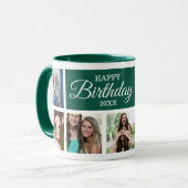 Mug 8 Collage photo Joyeux Anniversaire Vert (Devant gauche)