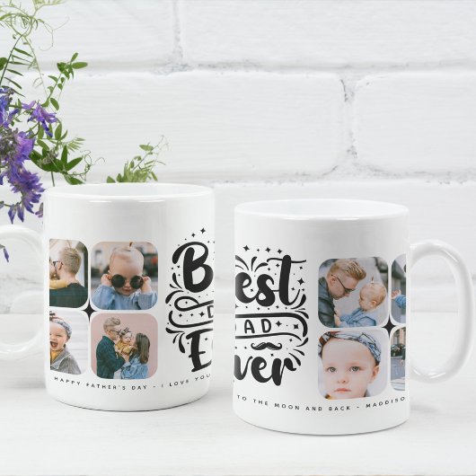 Mug 8 Collage photo Meilleur papa jamais