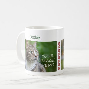 Mug 8 Empreintes de Patte 2 Photos de Chats Noms Moder