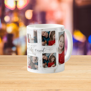 Mug 8 Huit Photo Collage Tante Moderne Famille Élégant