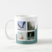 Mug 8 Photo Collage Instagram Monogramme Vert (Gauche)