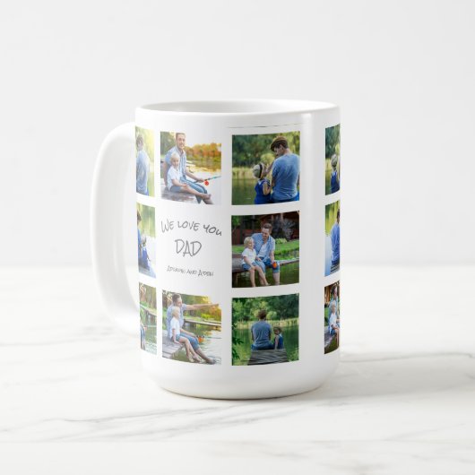 Mug 8 Photo Collage Papa Père Keepsaké (Devant gauche)