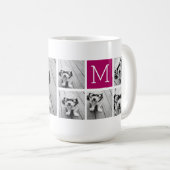 Mug 8 Photo Collage personnalisé Monogramme Berry (Devant droit)