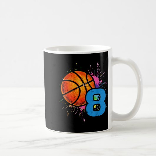 Mug 8th Birthday Basketball 8 Year Old Bday Srts Boys (Droite)