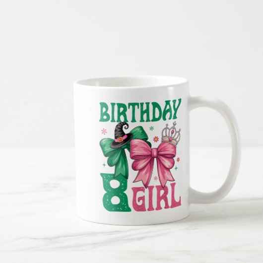 Mug 8th Birthday Girl Witch Nk Green 8 Year Old Birthd (Droite)