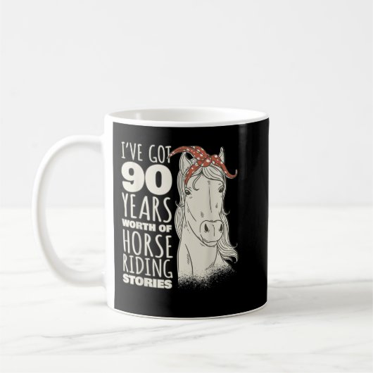 Mug 90e anniversaire 90 - 90 ans Rider Cheval T- (Gauche)