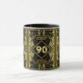 Mug 90e anniversaire Art Déco Gold Black Great Gatsby (Centre)