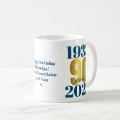Mug 90e anniversaire Blue Gold (Devant droit)