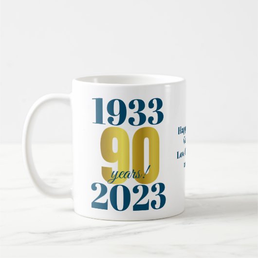 Mug 90e anniversaire Blue Gold (Gauche)
