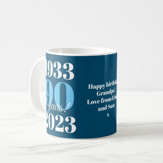 Mug 90e anniversaire Date spéciale (Devant gauche)