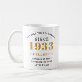 Mug 90e Anniversaire Normes Né 1933 Nom Année (Gauche)