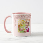 Mug 90e anniversaire photo blush rose rose or parties  (Gauche)