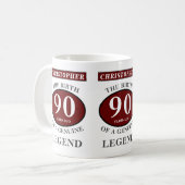 Mug 90e anniversaire Red Genuine Legend Ajouter votre  (Devant gauche)