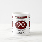 Mug 90e anniversaire Red Genuine Legend Ajouter votre  (Centre)