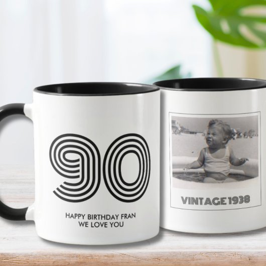 Mug 90e fête d'anniversaire Favoriser l'année Vintage 