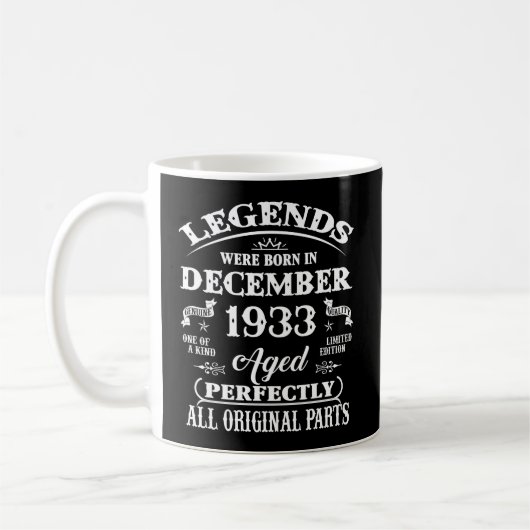 Mug 90E Légendes Nées En Décembre 1933 90 Ans (Gauche)