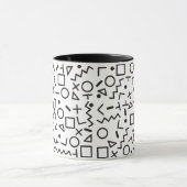 Mug 90's Noir & Blanc Retro Shapes Motif (Centre)
