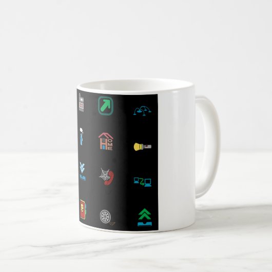 Mug 90s Retro Tech and Web Icon Pattern (Devant droit)