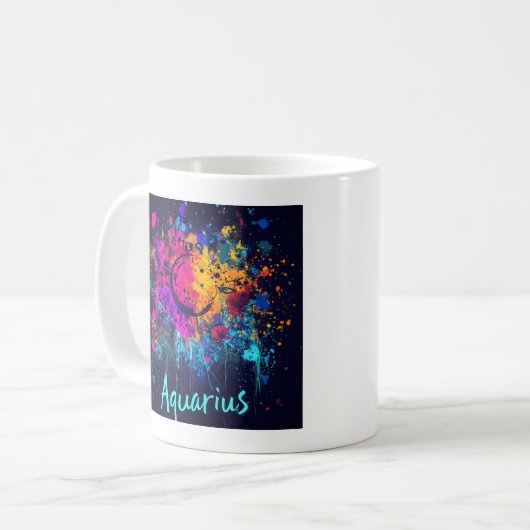 Mug "90s Throwback Aquarius : Splatter Paint Mug" (Devant gauche)