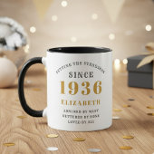 Mug 90th Birthday 1936 Add Name Elegant